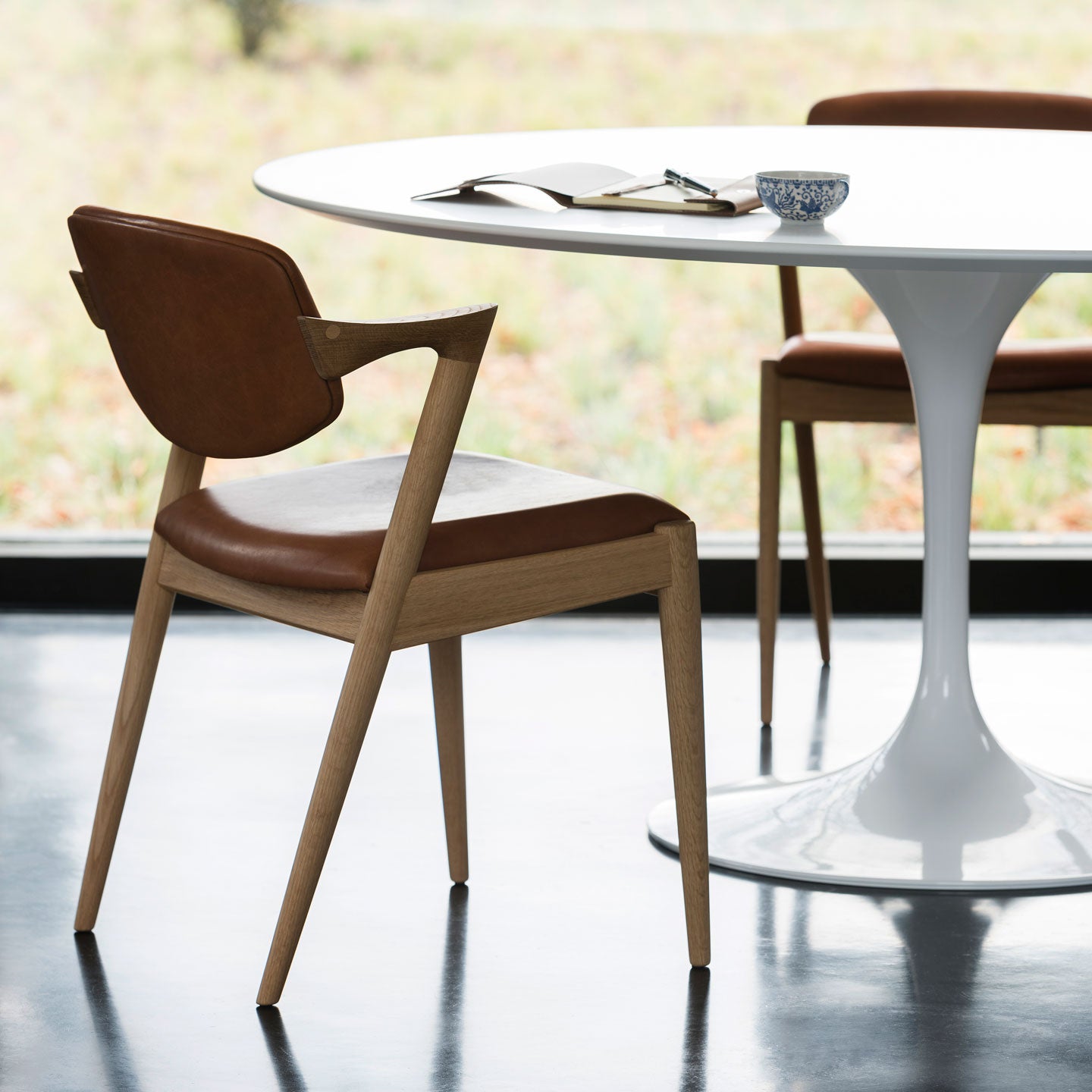 No 42 Dining Chair | Camel 21004 Dunes Leather