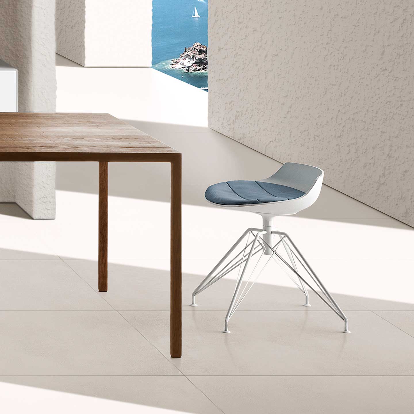 Flow Stool LEM Base | White Seat Shell