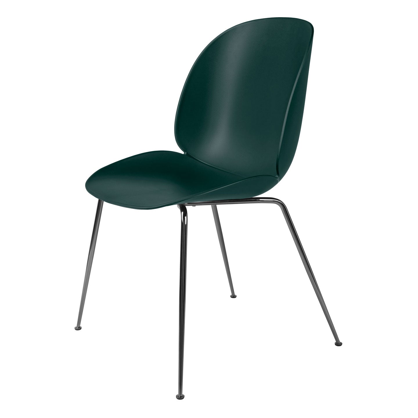 Beetle Plastic Chair Metal Base | Amber Brown Plastic Shell