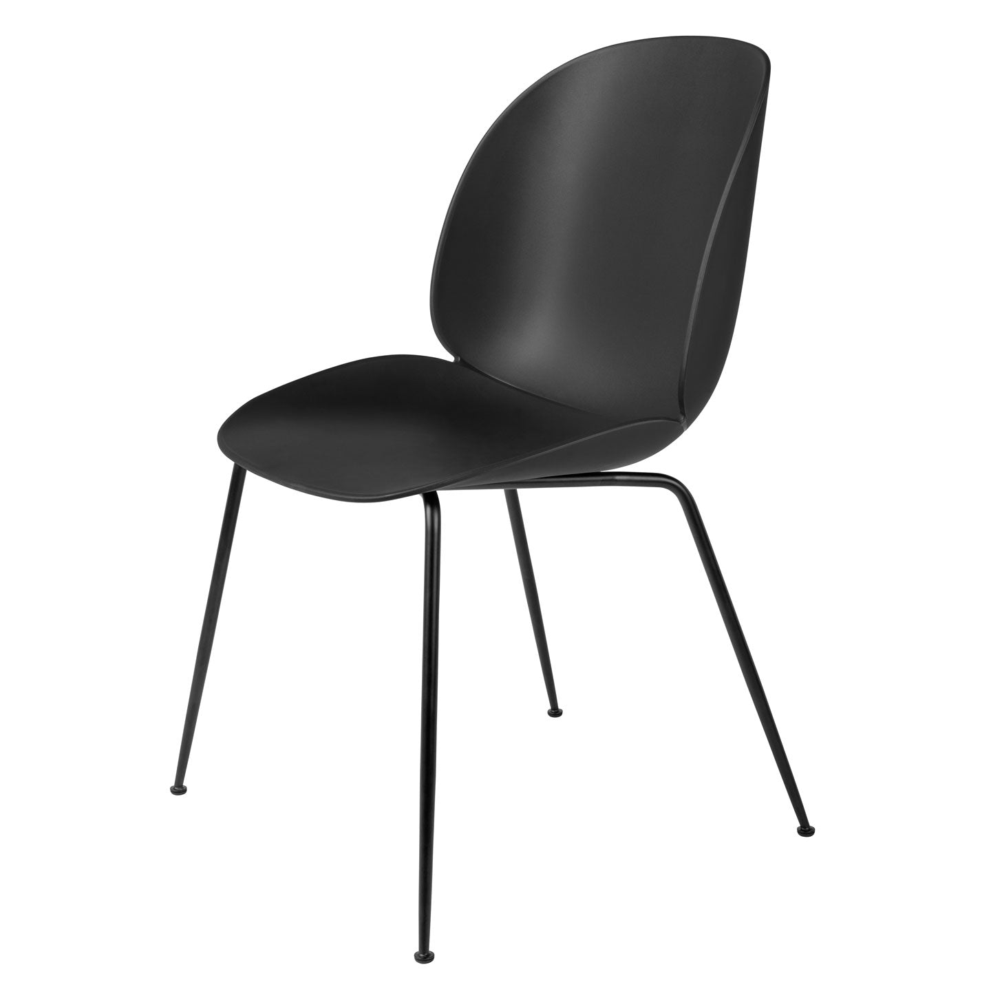 Beetle Plastic Chair Metal Base | Black Plastic Shell
