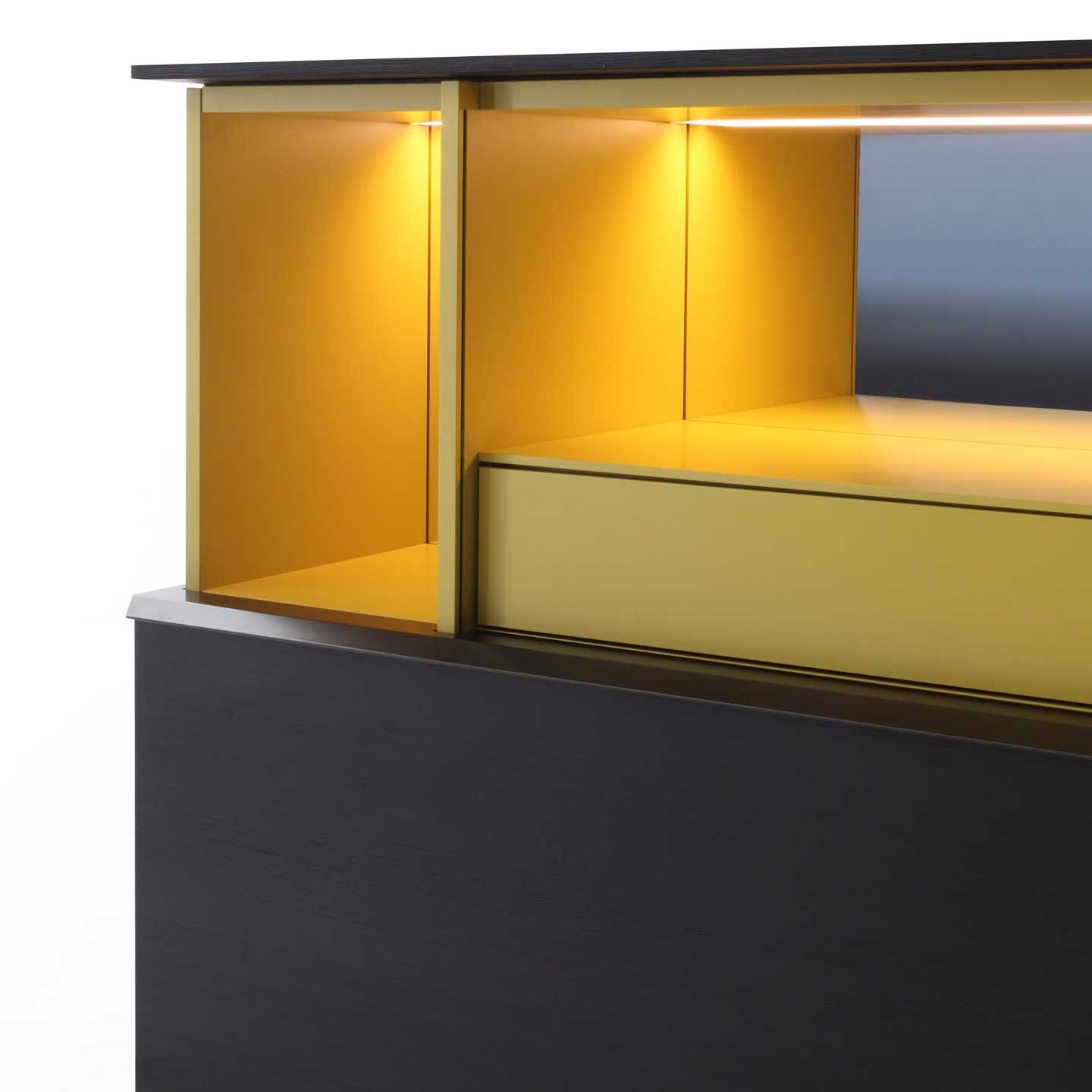 Gallery Low Sideboard 240cm | Sahara Noir Marble Top