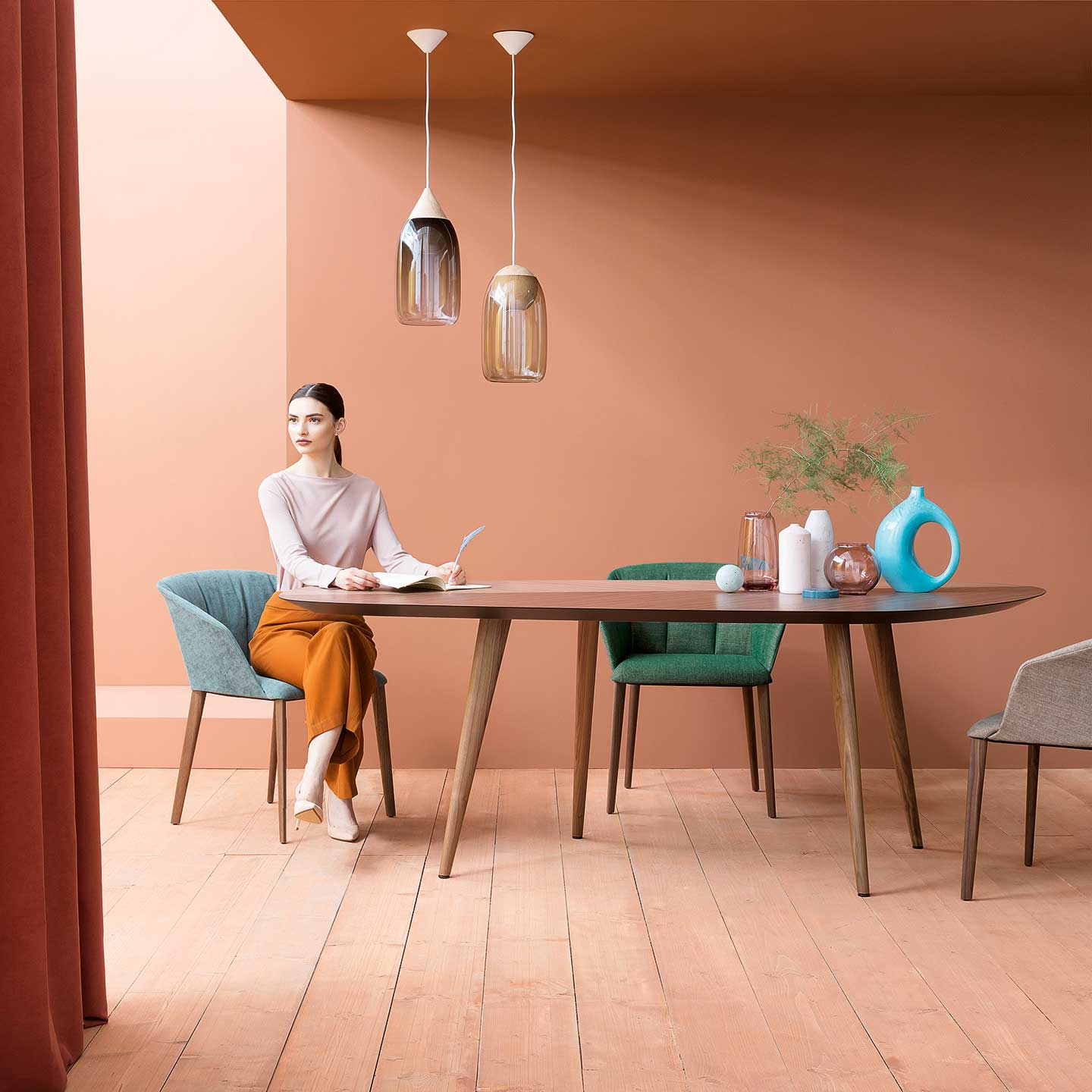 Tweed Table 213cm | Canaletto Walnut Top and Legs