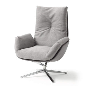 Cordia Lounge High Back Chair | Light Grey 5015 Fabric Upholstery