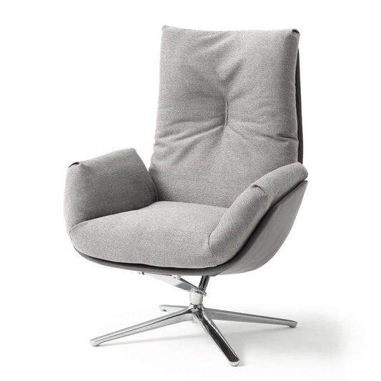 Cordia Lounge High Back Chair | Light Grey 5015 Fabric Upholstery