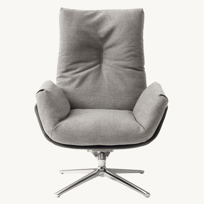 Cordia Lounge High Back Chair | Light Grey 5015 Fabric Upholstery