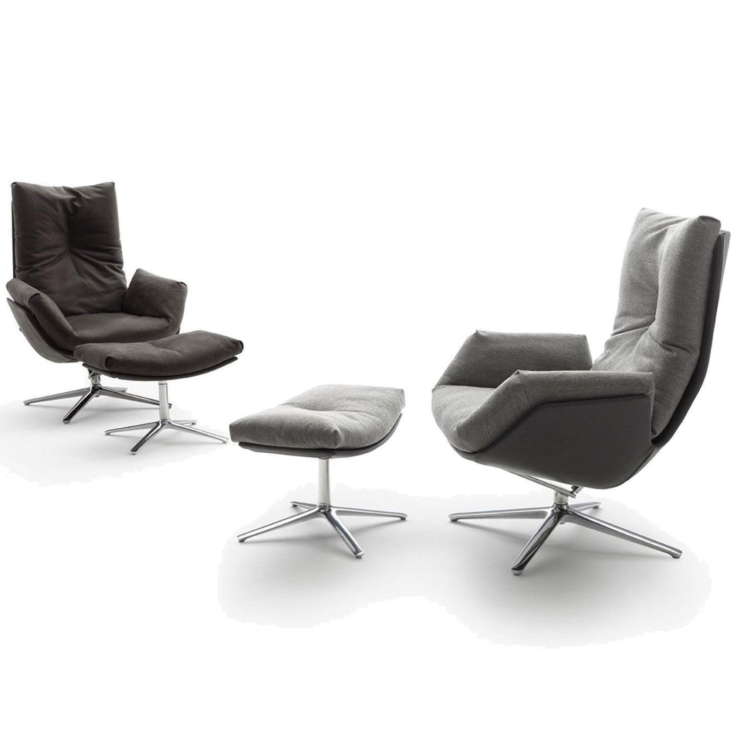Cordia Lounge High Back Chair | Anthracite 5010 Fabric Upholstery