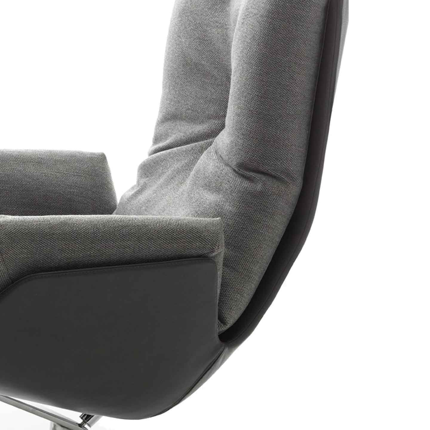 Cordia Lounge High Back Chair | Light Grey 5015 Fabric Upholstery