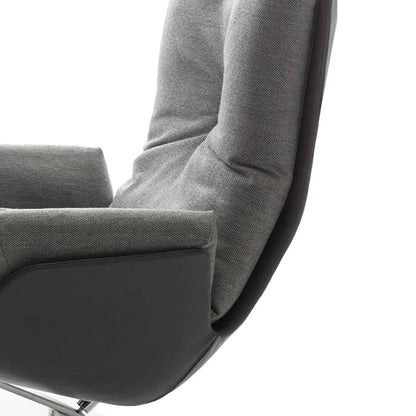 Cordia Lounge High Back Chair | Light Grey 5015 Fabric Upholstery