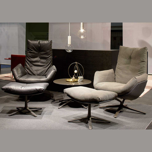 Cordia Lounge High Back Chair | Dura Leather 171 Anthracite