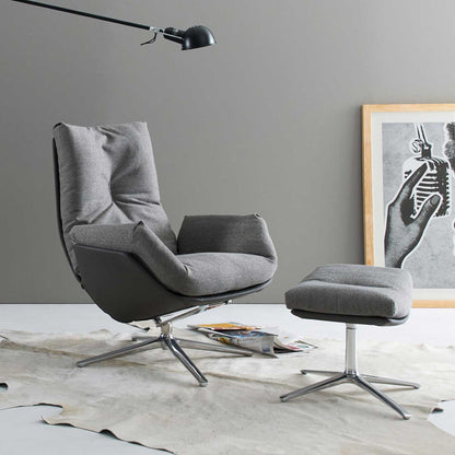 Cordia Lounge High Back Chair | Light Grey 5015 Fabric Upholstery