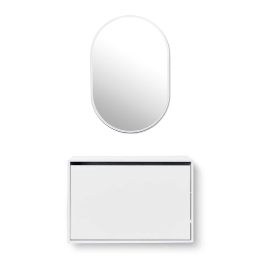 Hello Mirror and Shoe Store | White Lacquer