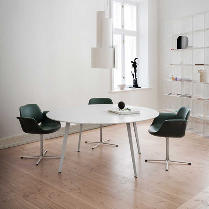 JW Round Table | Snow Silk Laminate Top