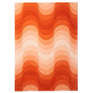 Wave Rug | Orange Hand-Tufted Wool