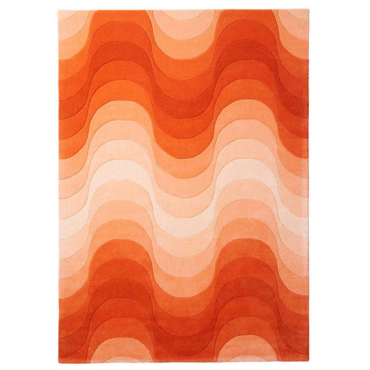 Wave Rug | Orange Hand-Tufted Wool