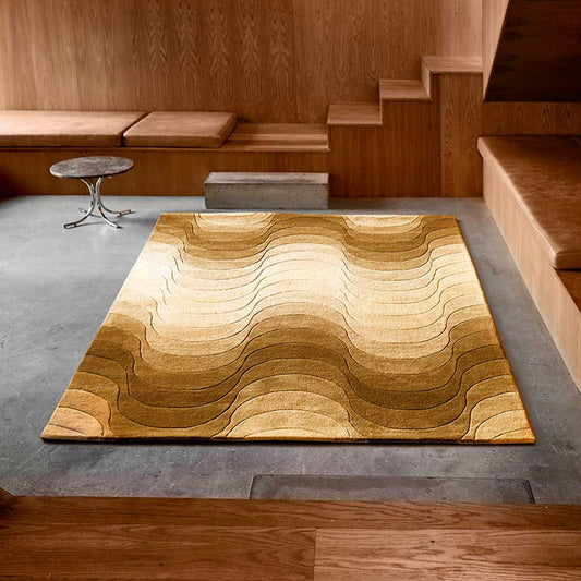 Wave Rug | Yellow Hand-Tufted Wool