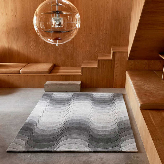 Wave Rug | Grey Hand-Tufted Wool