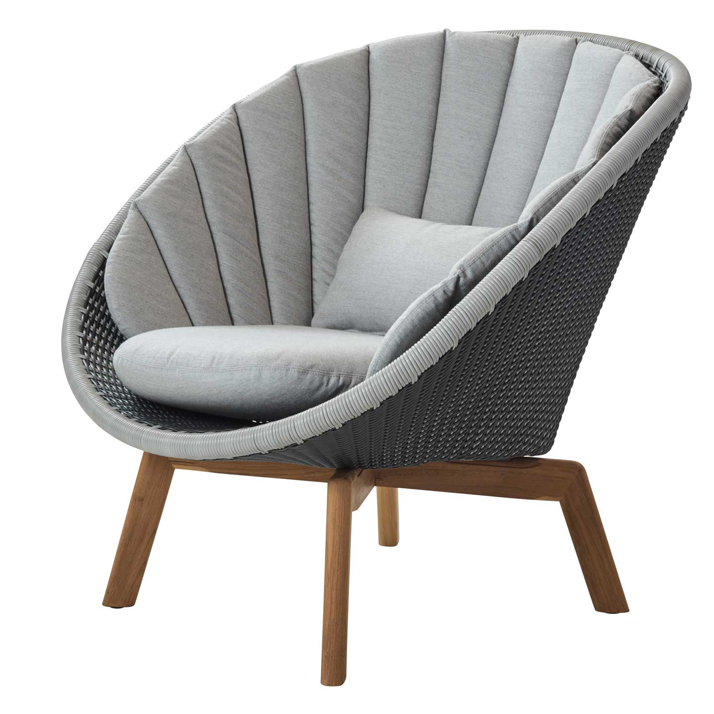 Peacock Lounge Chair | Light Grey Sunbrella Natte Fabric