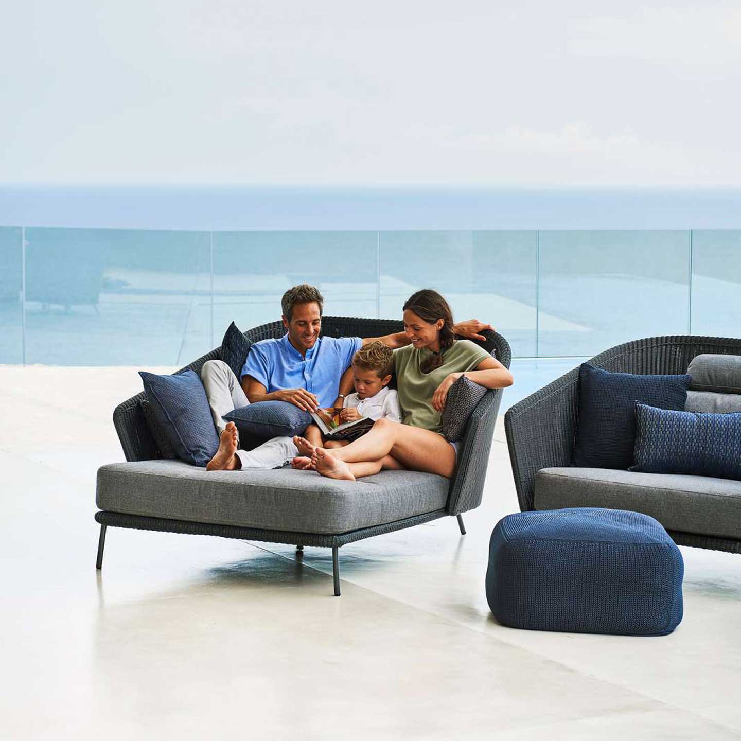 Mega Daybed | Soft Touch Grey and Graphite Weave