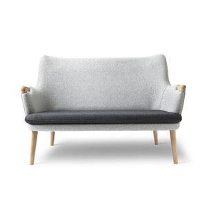 CH72 2 Seat Sofa | Charcoal 180 Seat Pale Grey 120 Shell Divina Mel