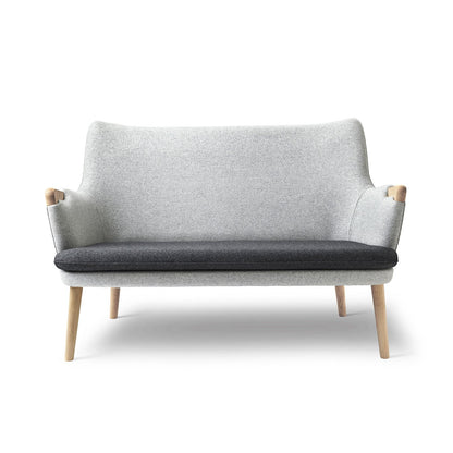 CH72 2 Seat Sofa | Charcoal 180 Seat Pale Grey 120 Shell Divina Mel