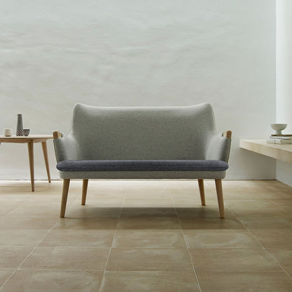 CH72 2 Seat Sofa | Charcoal 180 Seat Pale Grey 120 Shell Divina Mel