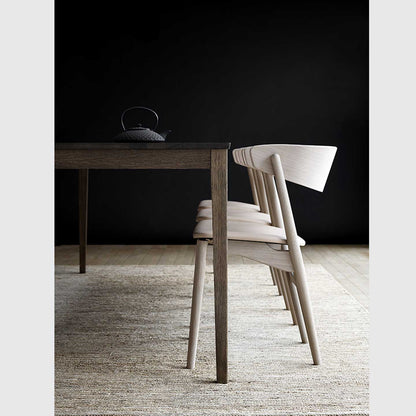 Sibast No 7 Dining Chair | Light Grey Silk Leather Seat