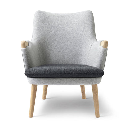 CH71 Lounge Chair | Charcoal 180 Seat Pale Grey 120 Shell Divina Mel