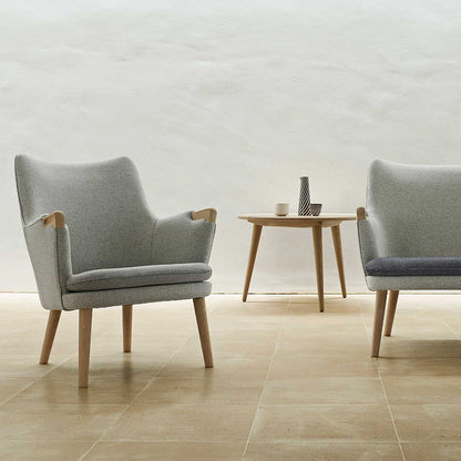 CH71 Lounge Chair | Charcoal 180 Seat Pale Grey 120 Shell Divina Mel