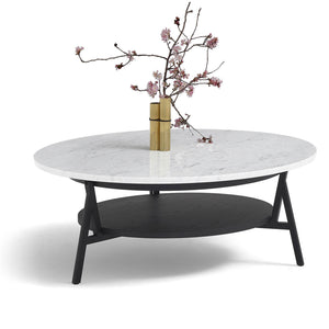 Cradle Coffee Table | White Carrara Marble Top