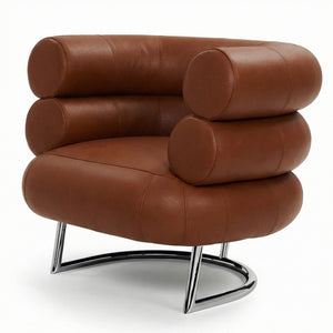 Eileen Gray Bibendum Chair | Brown Elmosoft Leather 33004 - Generated