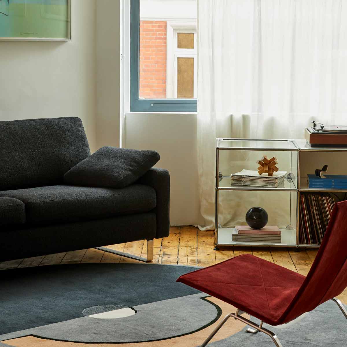 Conseta Sofa 204x85cm | Anthracite 5010 Fabric Upholstery