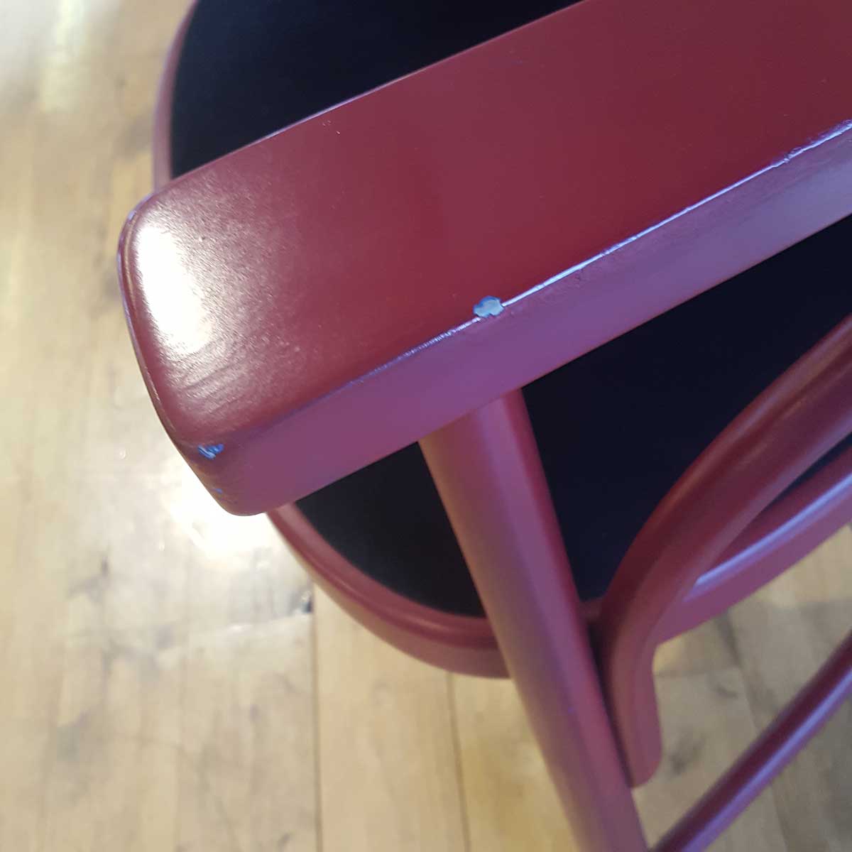 Michael Thonet 225P Chair 1984 | Dark red frame black velvet seat