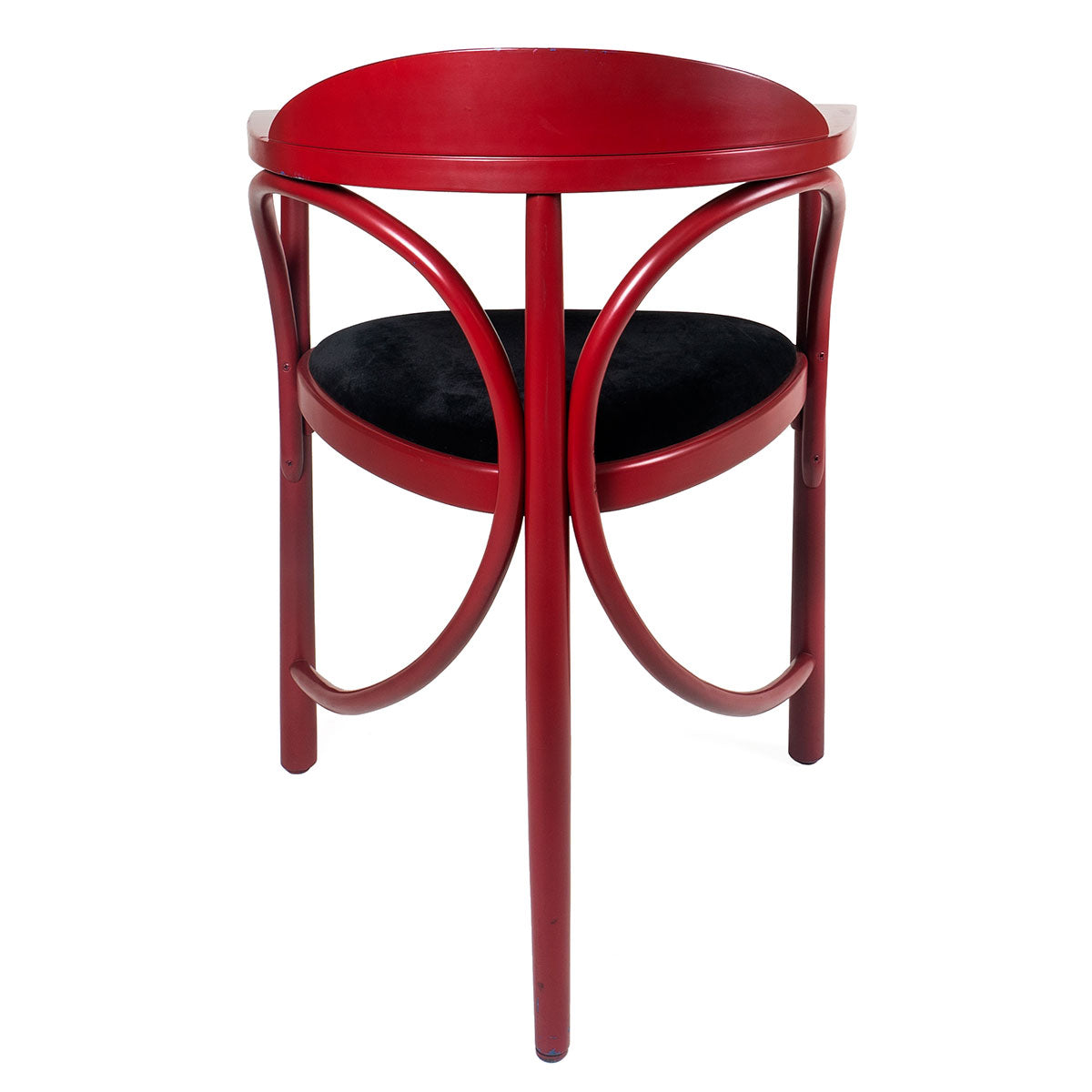 Michael Thonet 225P Chair 1984 | Dark red frame black velvet seat