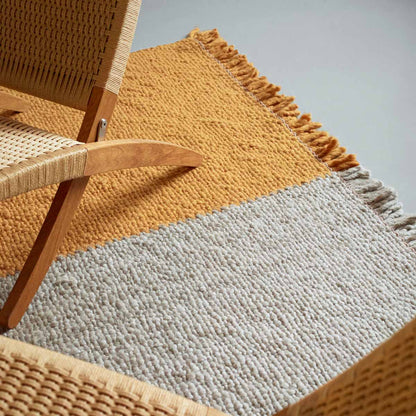 Bold Handwoven Rug 400cm | Grey Orange 100% Pure New Zealand Wool 0242