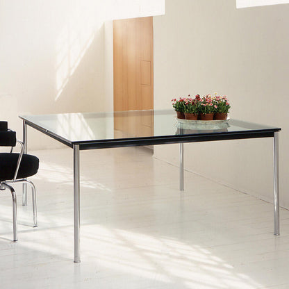 10 Table En Tube Grand Modèle | Clear Glass Top