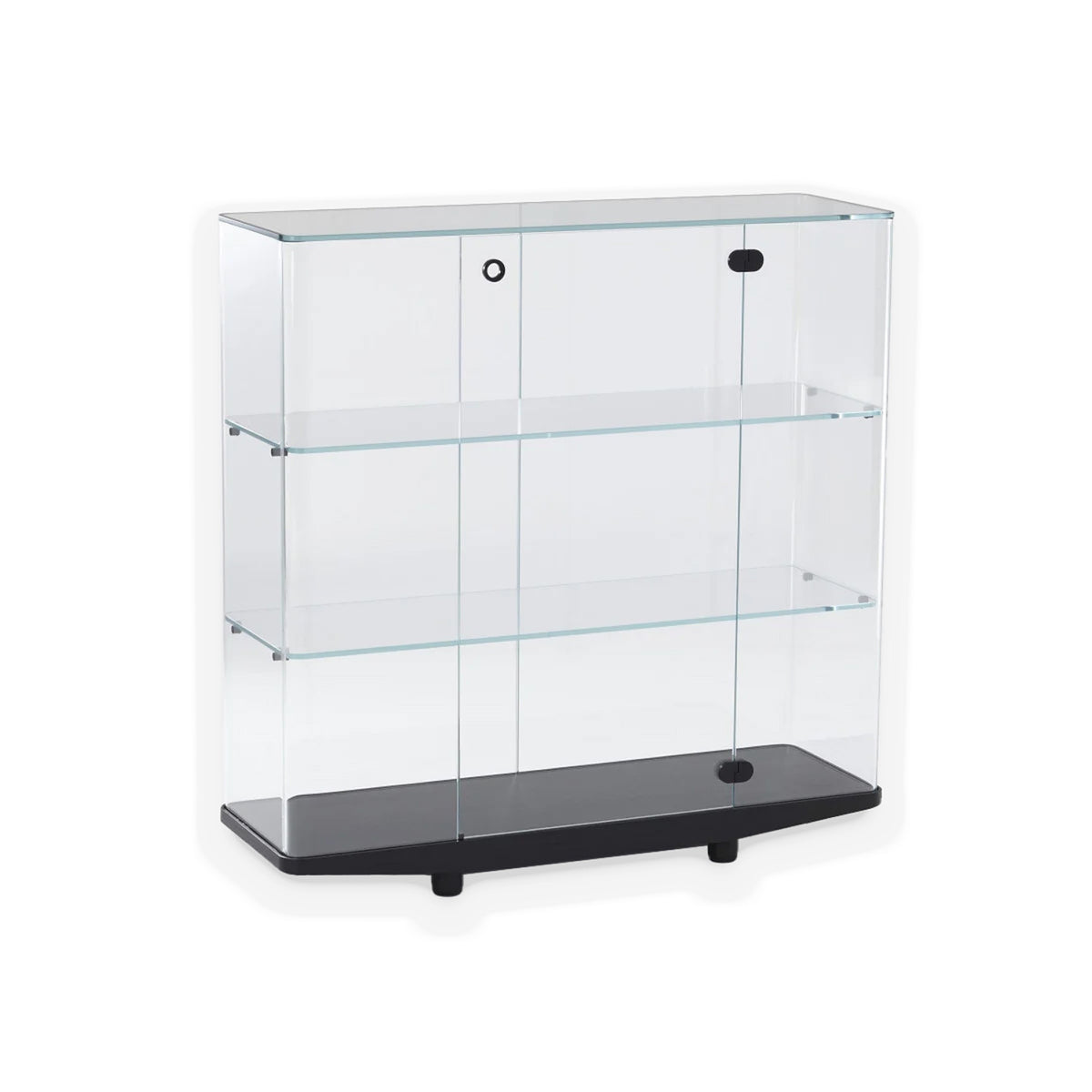 Ex Display Collector Tall Cabinet | Transparent Glass and Black Ash Base