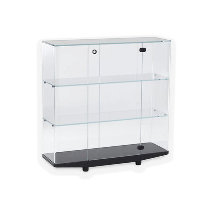 Ex Display Collector Tall Cabinet | Transparent Glass and Black Ash Base