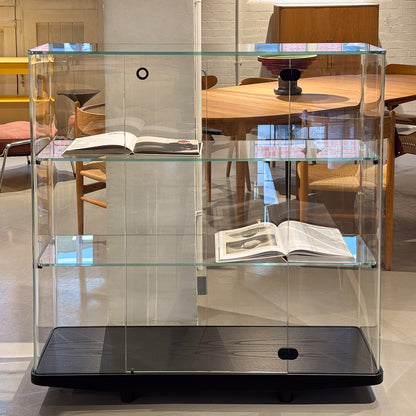 Ex Display Collector Tall Cabinet | Transparent Glass and Black Ash Base