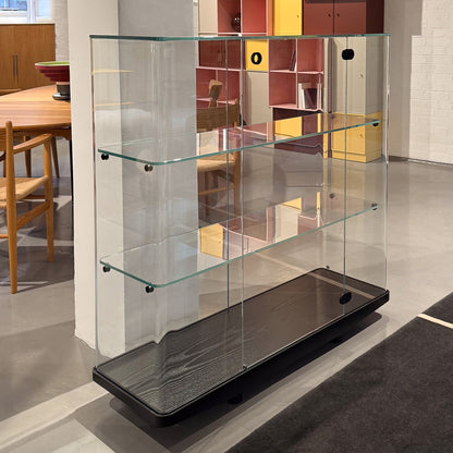 Ex Display Collector Tall Cabinet | Transparent Glass and Black Ash Base