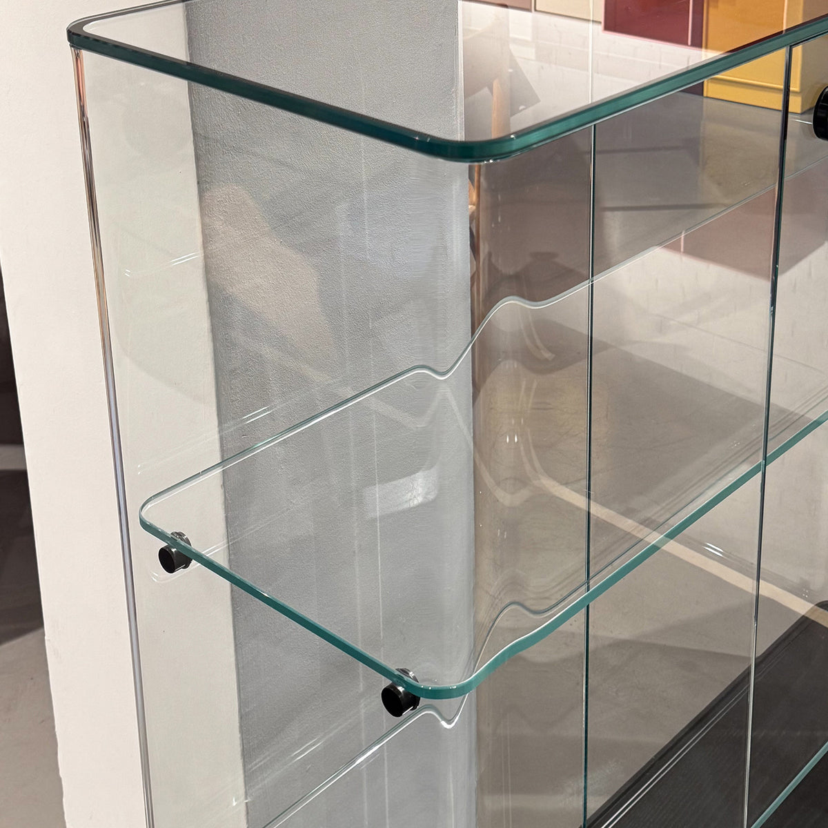 Ex Display Collector Tall Cabinet | Transparent Glass and Black Ash Base