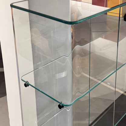 Ex Display Collector Tall Cabinet | Transparent Glass and Black Ash Base