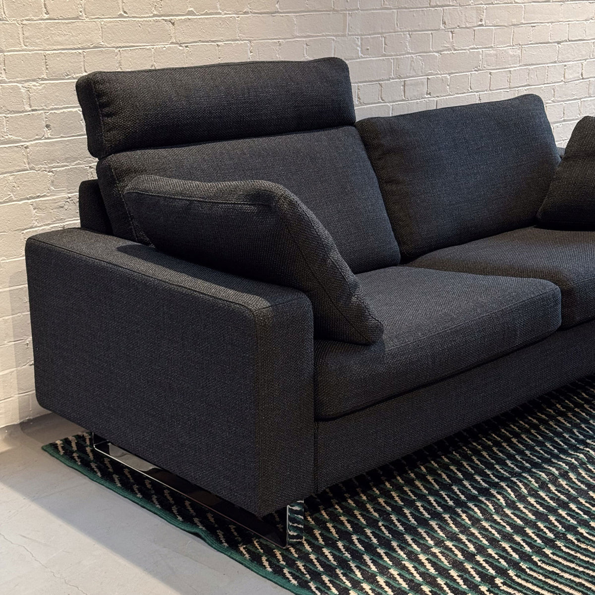 Ex Display Conseta Sofa with Headrest and Cushions | Anthracite Fabric Upholstery