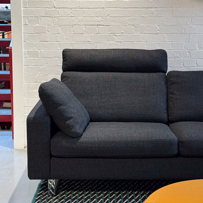Ex Display Conseta Sofa with Headrest and Cushions | Anthracite Fabric Upholstery