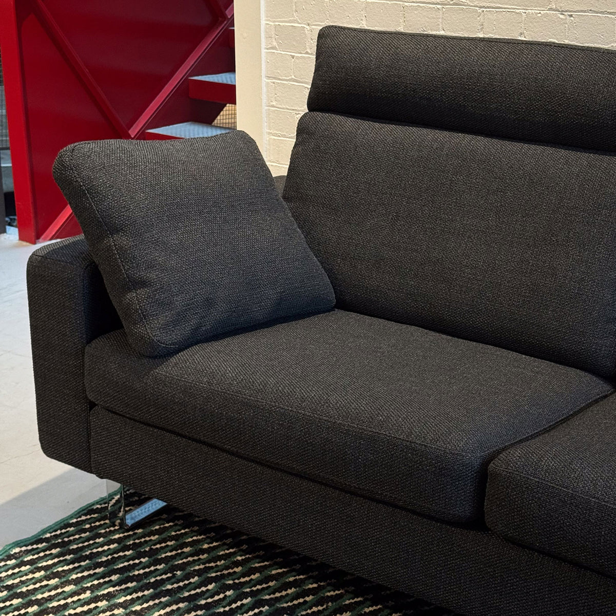 Ex Display Conseta Sofa with Headrest and Cushions | Anthracite Fabric Upholstery
