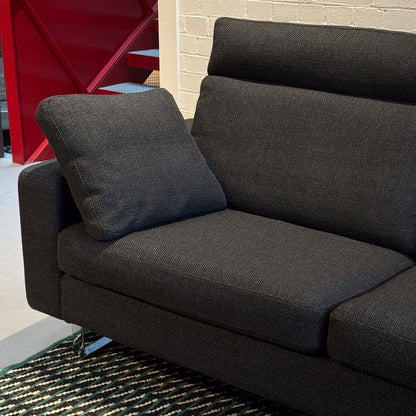 Ex Display Conseta Sofa with Headrest and Cushions | Anthracite Fabric Upholstery