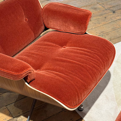 Ex Display Eames Lounge Set Large Cherry | Brandy Calma Velvet Cherry Shell