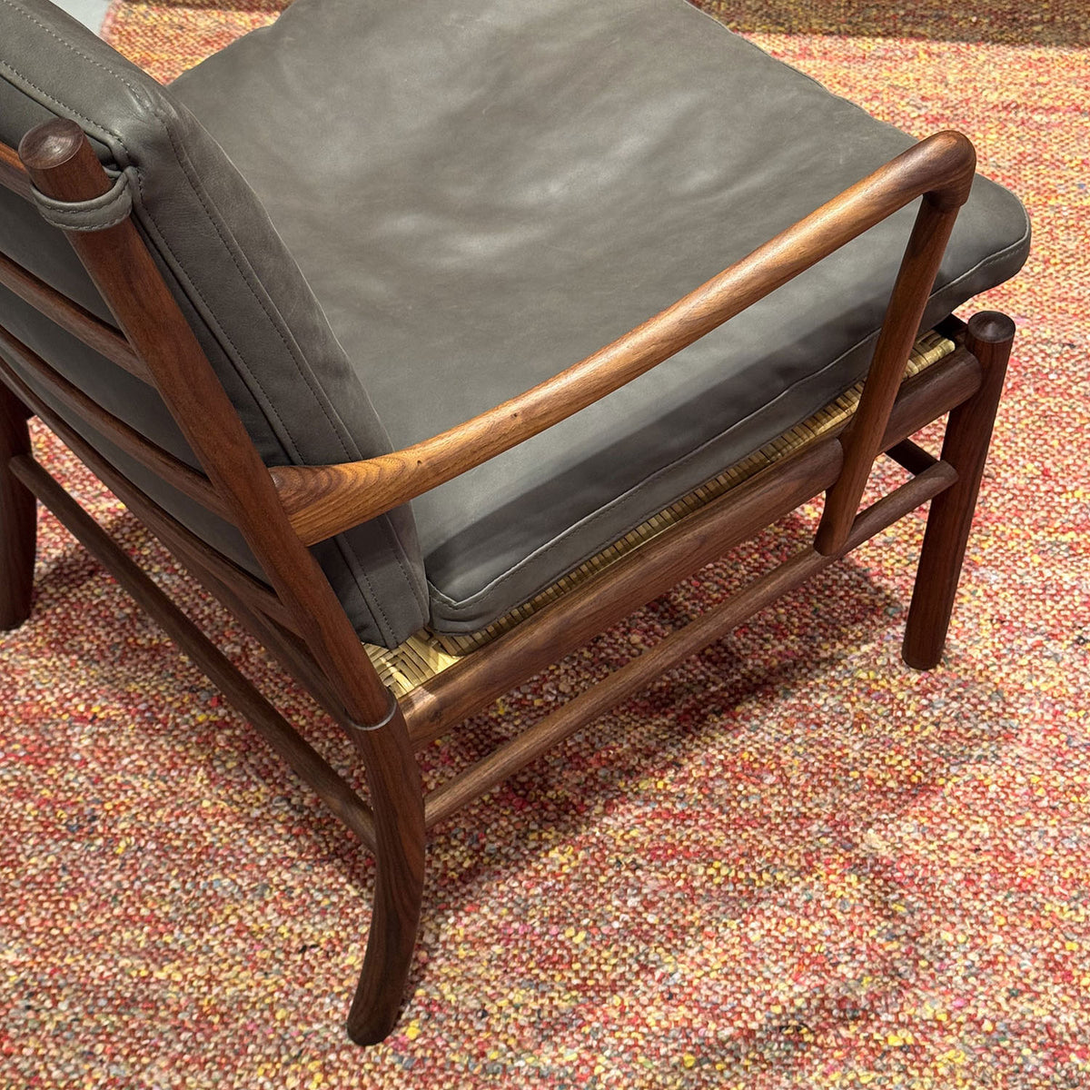 Ex Display OW149 Colonial Chair | Raku Terra Leather and Oiled Walnut Frame