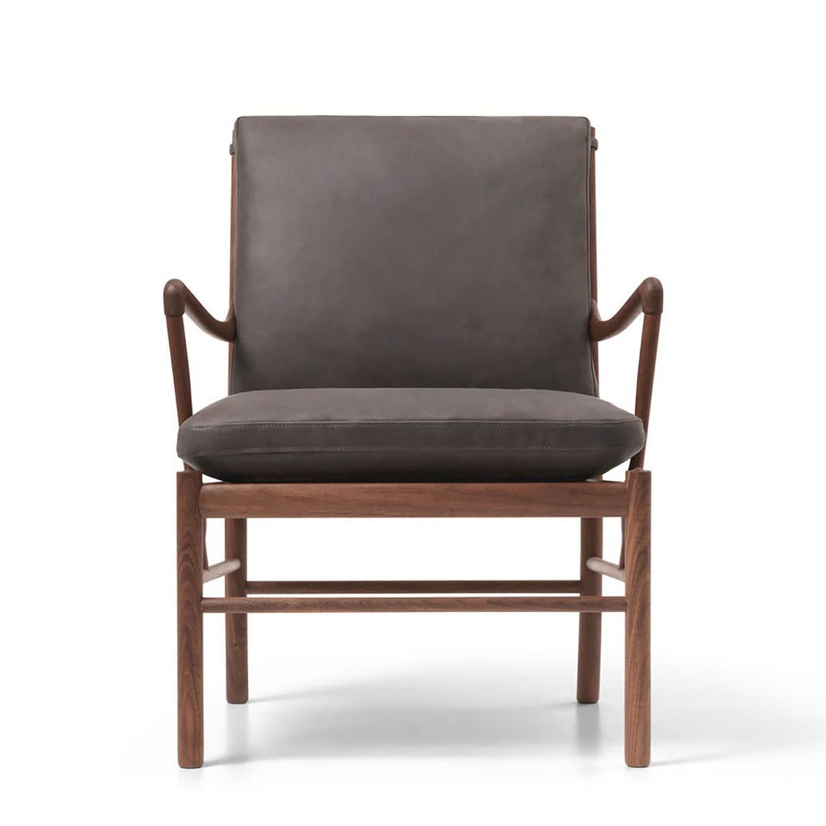 Ex Display OW149 Colonial Chair | Raku Terra Leather and Oiled Walnut Frame