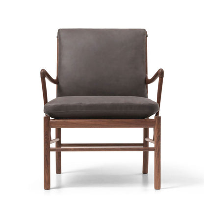 Ex Display OW149 Colonial Chair | Raku Terra Leather and Oiled Walnut Frame