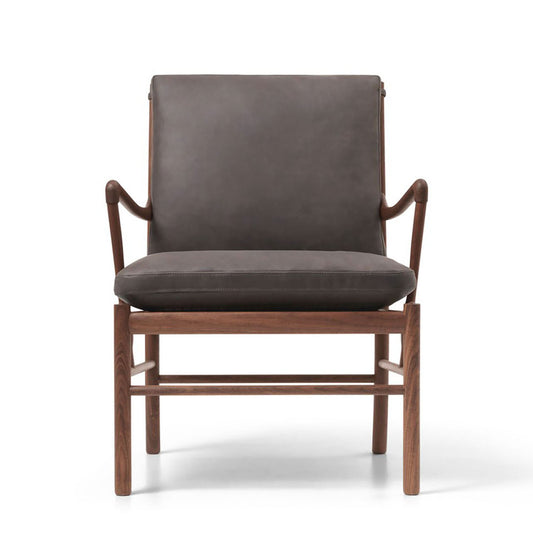 Ex Display OW149 Colonial Chair | Raku Terra Leather and Oiled Walnut Frame
